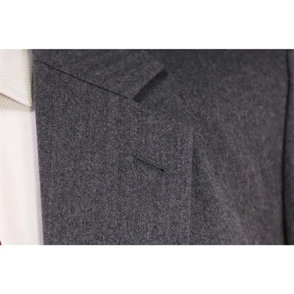 Albert Lam Bespoke Master Tailor Gray Herringbone Flannel Wool 2-Btn Suit 42R - Picture 5 of 9
